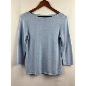 Eileen Fisher Womens Small Blue Boat Neck Sweater